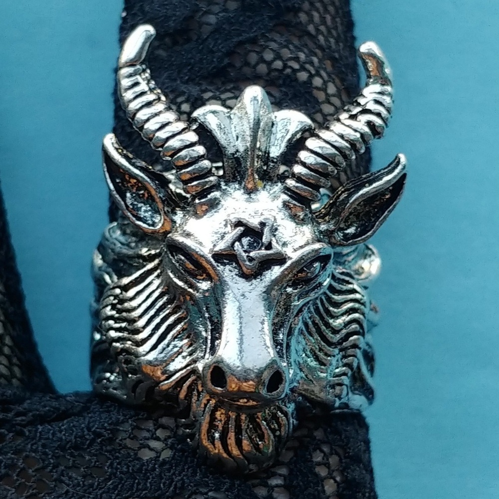 Brand new badass baphomet statement ring